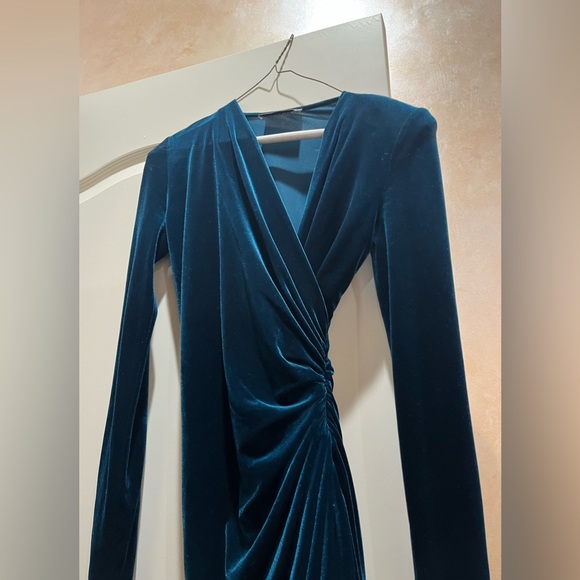 Alexandre Vauthier
Women's Blue Wrap-effect Velvet Mini Dress - Picture 7 of 8